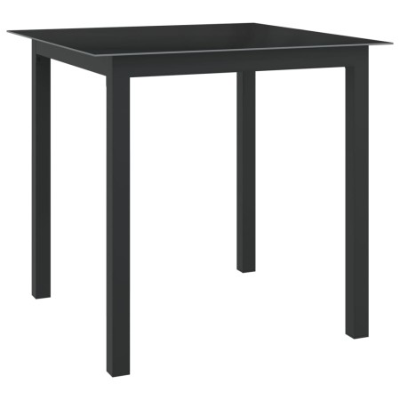 Aluminum and black glass garden table 80x80x74 cm by vidaXL, Garden tables - Ref: Foro24-312200, Price: 95,32 €, Discount: %