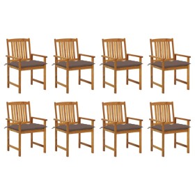 Garden chairs with cushions 8 pcs solid acacia wood by vidaXL, Garden chairs - Ref: Foro24-3078201, Price: 555,37 €, Discount: %