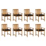 Garden chairs with cushions 8 pcs solid acacia wood by vidaXL, Garden chairs - Ref: Foro24-3078200, Price: 564,56 €, Discount: %