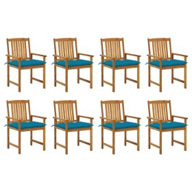 Garden chairs with cushions 8 pcs solid acacia wood by vidaXL, Garden chairs - Ref: Foro24-3078197, Price: 514,99 €, Discount: %