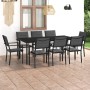 Garten Esstischgarnitur 9 Stück Stahl von vidaXL, Gartensets - Ref: Foro24-3073528, Preis: 564,89 €, Rabatt: %