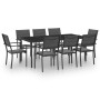 Garden dining set 9 pieces steel by vidaXL, Garden sets - Ref: Foro24-3073528, Price: 564,89 €, Discount: %