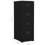 Black steel filing cabinet 46x62x133 cm by vidaXL, Filing cabinets - Ref: Foro24-336280, Price: 269,08 €, Discount: %