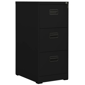 Aktenschrank aus schwarzem Stahl, 46 x 62 x 102,5 cm von vidaXL, Aktenschränke - Ref: Foro24-336276, Preis: 196,99 €, Rabatt: %