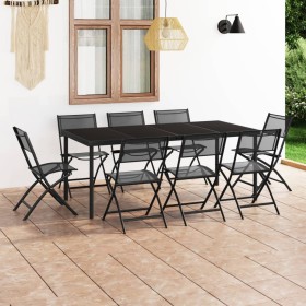 Juego de comedor para jardín 9 piezas acero de vidaXL, Conjuntos de jardín - Ref: Foro24-3073496, Precio: 435,60 €, Descuento: %