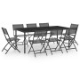 9-piece steel garden dining set by vidaXL, Garden sets - Ref: Foro24-3073496, Price: 430,99 €, Discount: %