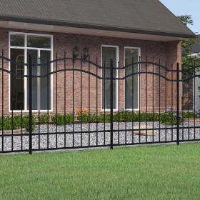 Garden fence with black coated steel spearhead 165cm by vidaXL, fence panels - Ref: Foro24-151081, Price: 143,36 €, Discount: %