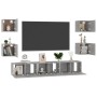 Set de muebles de salón 7 pzas madera ingeniería gris hormigón de vidaXL, Muebles TV - Ref: Foro24-3079081, Precio: 173,59 €,...