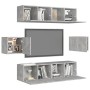 Set muebles de salón TV 6 pzas madera ingeniería gris hormigón de vidaXL, Muebles TV - Ref: Foro24-3079102, Precio: 167,98 €,...