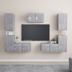 7-piece living room furniture set in concrete gray by vidaXL, TV Furniture - Ref: Foro24-3079091, Price: 199,99 €, Discount: %