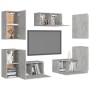 Juego de muebles de salón 7 piezas gris hormigón de vidaXL, Muebles TV - Ref: Foro24-3079091, Precio: 205,69 €, Descuento: %