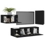 Set de muebles de salón TV 4 piezas madera de ingeniería negro de vidaXL, Muebles TV - Ref: Foro24-3078782, Precio: 114,48 €,...