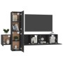 Set de muebles de salón TV 5 piezas madera de ingeniería negro de vidaXL, Muebles TV - Ref: Foro24-3078758, Precio: 137,35 €,...