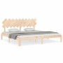 Estructura de cama con cabecero madera maciza 200x200 cm de vidaXL, Camas y somieres - Ref: Foro24-3193746, Precio: 144,39 €,...