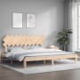 Estructura de cama con cabecero madera maciza 200x200 cm de vidaXL, Camas y somieres - Ref: Foro24-3193746, Precio: 144,39 €,...