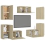 Set de muebles salón TV 7 pzas madera ingeniería roble Sonoma de vidaXL, Muebles TV - Ref: Foro24-3078986, Precio: 199,59 €, ...