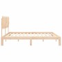 Estructura de cama con cabecero madera maciza 200x200 cm de vidaXL, Camas y somieres - Ref: Foro24-3193746, Precio: 144,39 €,...