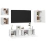 Set de muebles de salón TV 5 piezas madera de ingeniería blanco de vidaXL, Muebles TV - Ref: Foro24-3078695, Precio: 138,97 €...