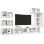 Set de muebles de salón 8 pzas madera ingeniería blanco brillo de vidaXL, Muebles TV - Ref: Foro24-3079346, Precio: 273,07 €,...