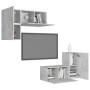 Set muebles de salón TV 4 pzas madera ingeniería gris hormigón de vidaXL, Muebles TV - Ref: Foro24-3079108, Precio: 119,75 €,...