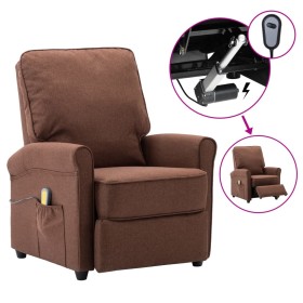 Sillón de masaje eléctrico tela marrón de vidaXL, Sillones de masaje eléctricos - Ref: Foro24-3073711, Precio: 217,99 €, Desc...