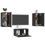 Set de muebles de salón TV 3 pzas madera de ingeniería negro de vidaXL, Muebles TV - Ref: Foro24-3078762, Precio: 81,20 €, De...