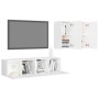 Set de muebles de salón TV 4 piezas madera de ingeniería blanco de vidaXL, Muebles TV - Ref: Foro24-3078685, Precio: 126,99 €...