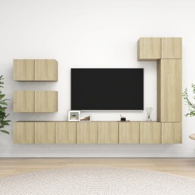 Set de muebles salón TV 8 pzas madera ingeniería roble Sonoma de vidaXL, Muebles TV - Ref: Foro24-3079031, Precio: 246,99 €, ...