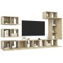 Set de muebles salón TV 8 pzas madera ingeniería roble Sonoma de vidaXL, Muebles TV - Ref: Foro24-3079031, Precio: 251,51 €, ...