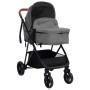 Light gray and black steel 2-in-1 baby stroller by vidaXL, Baby strollers - Ref: Foro24-10335, Price: 197,11 €, Discount: %