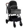 Light gray and black steel 2-in-1 baby stroller by vidaXL, Baby strollers - Ref: Foro24-10335, Price: 197,11 €, Discount: %