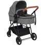 Light gray and black steel 2-in-1 baby stroller by vidaXL, Baby strollers - Ref: Foro24-10335, Price: 197,11 €, Discount: %