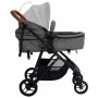 Light gray and black steel 2-in-1 baby stroller by vidaXL, Baby strollers - Ref: Foro24-10335, Price: 197,11 €, Discount: %