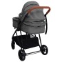 Light gray and black steel 2-in-1 baby stroller by vidaXL, Baby strollers - Ref: Foro24-10335, Price: 197,11 €, Discount: %