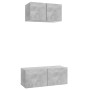 Set de muebles de salón 2 pzas madera ingeniería gris hormigón de vidaXL, Muebles TV - Ref: Foro24-3079120, Precio: 74,91 €, ...