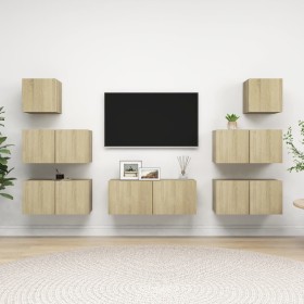 Sonoma Oak 7-Piece Living Room Furniture Set by vidaXL, TV Furniture - Ref: Foro24-3079027, Price: 210,24 €, Discount: %