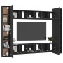 Set de muebles de salón TV 10 piezas madera ingeniería negro de vidaXL, Muebles TV - Ref: Foro24-3078757, Precio: 361,11 €, D...