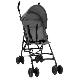 Silla de paseo de bebé acero gris claro y negro de vidaXL, Cochecitos de bebé - Ref: Foro24-10395, Precio: 74,99 €, Descuento: %