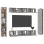 Set de muebles de salón 10 pzas madera ingeniería gris hormigón de vidaXL, Muebles TV - Ref: Foro24-3079085, Precio: 415,90 €...