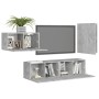 Concrete gray 4-piece living room furniture set by vidaXL, TV Furniture - Ref: Foro24-3079097, Price: 118,82 €, Discount: %