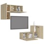 Juego de muebles de salón 4 piezas roble Sonoma de vidaXL, Muebles TV - Ref: Foro24-3079003, Precio: 122,43 €, Descuento: %