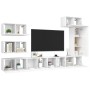 Set de muebles de salón TV 8 piezas madera de ingeniería blanco de vidaXL, Muebles TV - Ref: Foro24-3078716, Precio: 275,87 €...