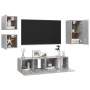 Set de muebles de salón 5 pzas madera ingeniería gris hormigón de vidaXL, Muebles TV - Ref: Foro24-3079115, Precio: 131,81 €,...