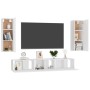 White Engineered Wood 5-Piece TV Cabinet Set by vidaXL, TV Furniture - Ref: Foro24-3074454, Price: 180,92 €, Discount: %