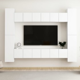 10-Piece White Chipboard TV Cabinet Set by vidaXL, TV Furniture - Ref: Foro24-3078652, Price: 398,21 €, Discount: %