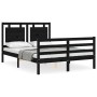 Estructura de cama con cabecero madera maciza negro 140x190 cm de vidaXL, Camas y somieres - Ref: Foro24-3194035, Precio: 181...