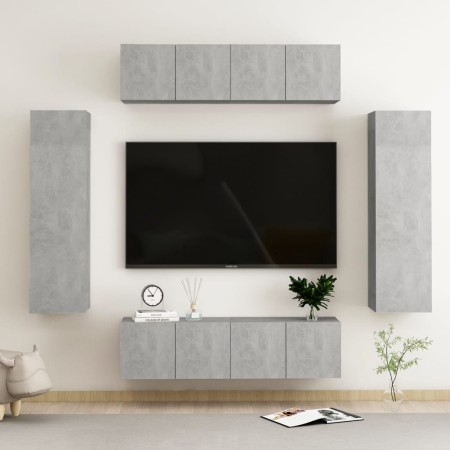 Living room furniture set 6 pieces concrete gray engineered wood by vidaXL, TV Furniture - Ref: Foro24-3079084, Price: 212,99...