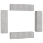 Set de muebles de salón 6 pzas madera ingeniería gris hormigón de vidaXL, Muebles TV - Ref: Foro24-3079084, Precio: 212,99 €,...