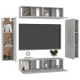 Set de muebles de salón 6 pzas madera ingeniería gris hormigón de vidaXL, Muebles TV - Ref: Foro24-3079084, Precio: 212,99 €,...