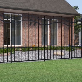 Garden fence with black coated steel spearhead 190cm by vidaXL, fence panels - Ref: Foro24-151082, Price: 223,18 €, Discount: %